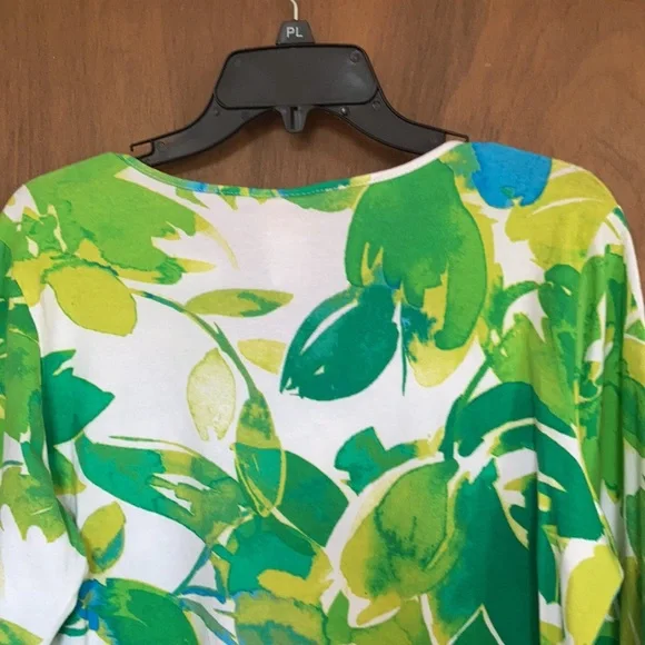 3/$45 Ruby Rd top abstract painterly floral print top w stretch casual office LP - Picture 8 of 17